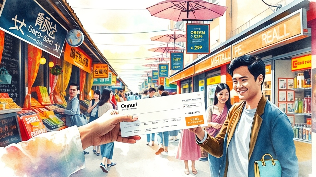 온누리상품권, 어디에서 사용할까? (watercolor 스타일)