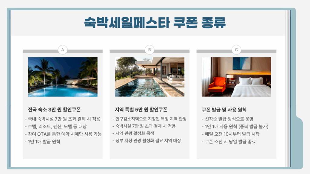 대한민국숙박세일페스타 쿠폰 종류