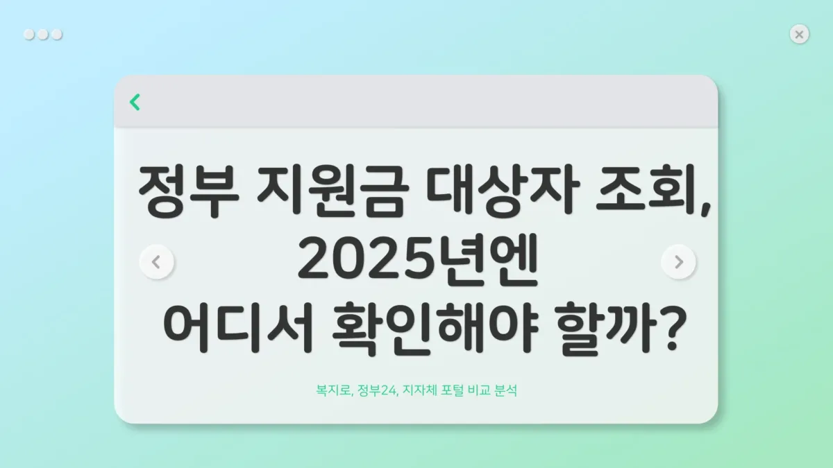 정부 지원금 대상자 조회1