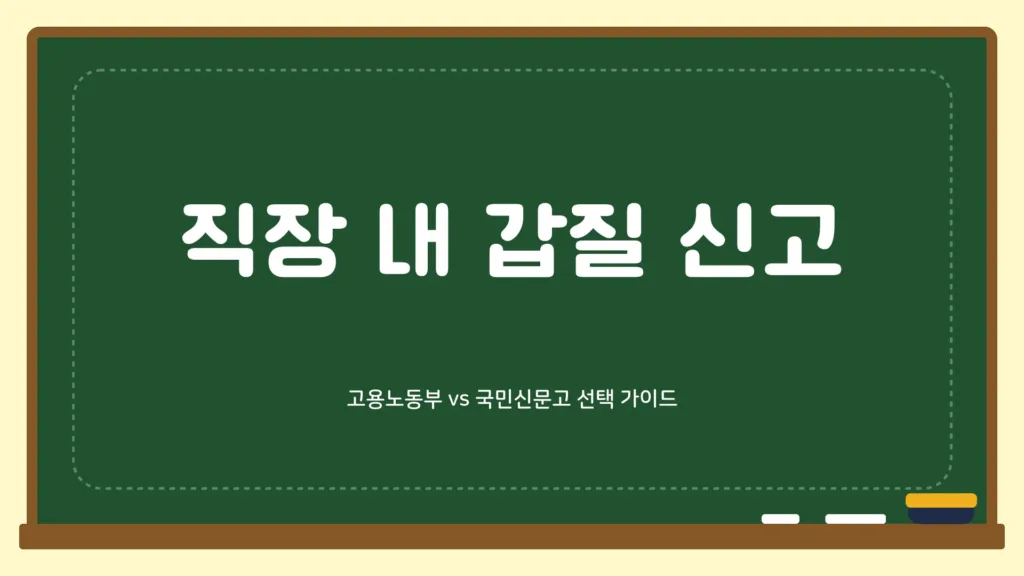 직장 내 갑질 신고