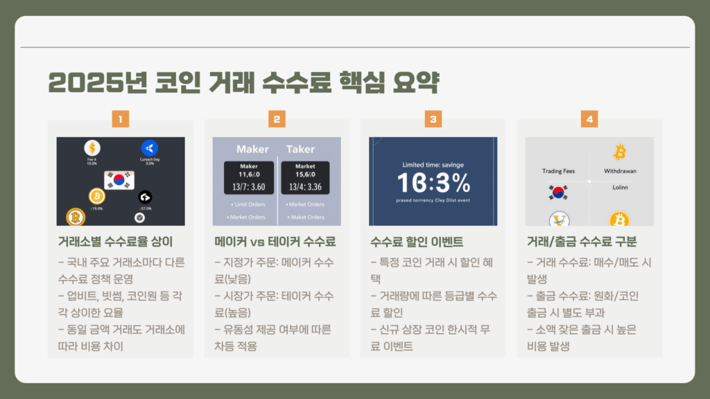코인 수수료 핵심 요약
