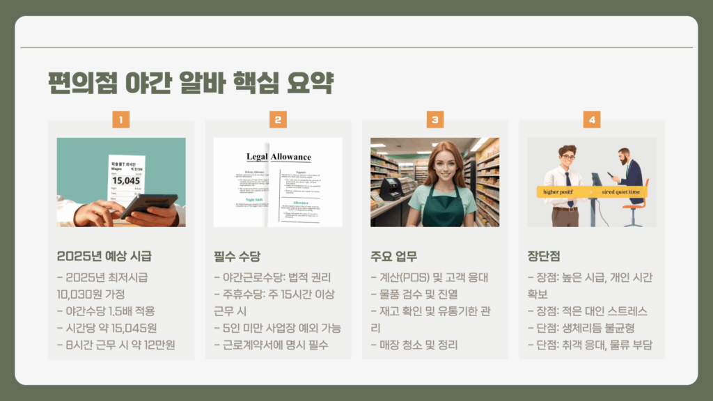편의점 야간 알바 요약
