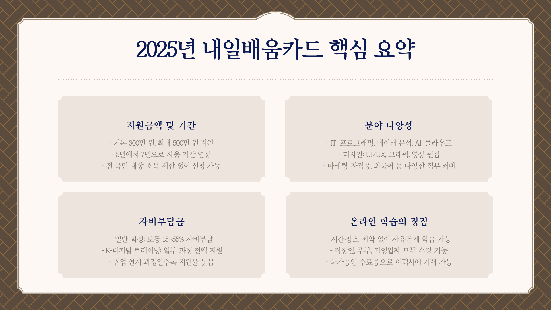 내일배움카드 온라인강의 핵심 요약