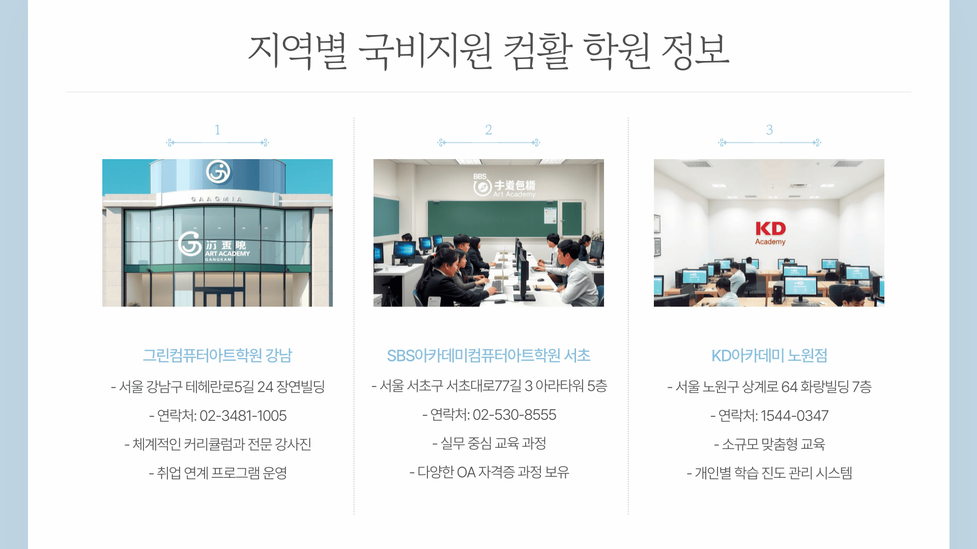내일배움카드 컴활 학원 정보