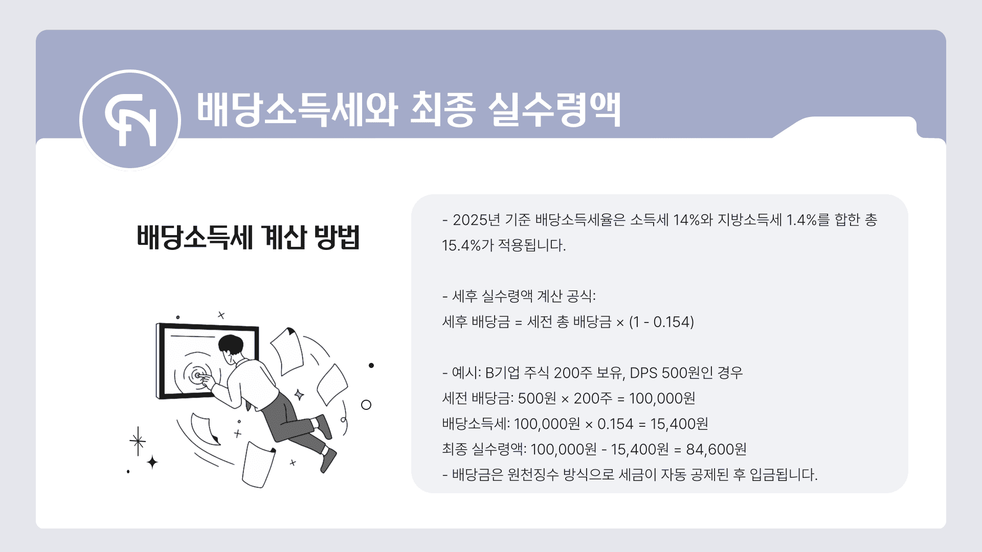 배당금 계산 최종 실수령액