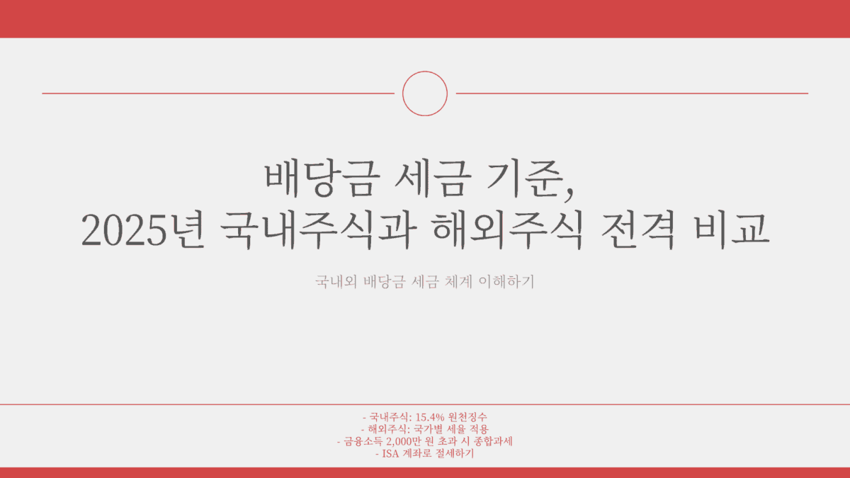 배당금 세금 기준