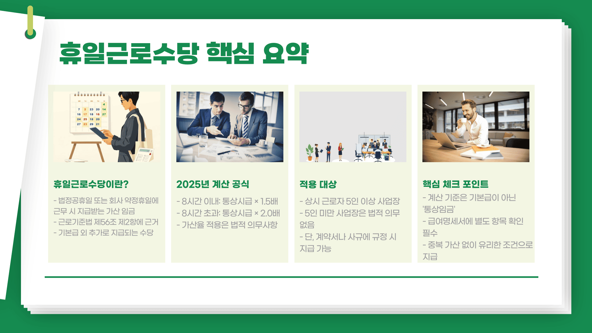 휴일근로수당 계산기 요약